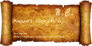 Magyari Ciprián névjegykártya